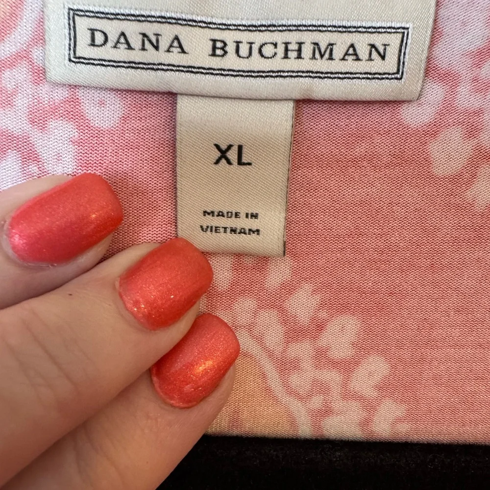 SUMMER  Dana Buchman Orange Print Casual Top   XLARGE    #S - Picture 7 of 7